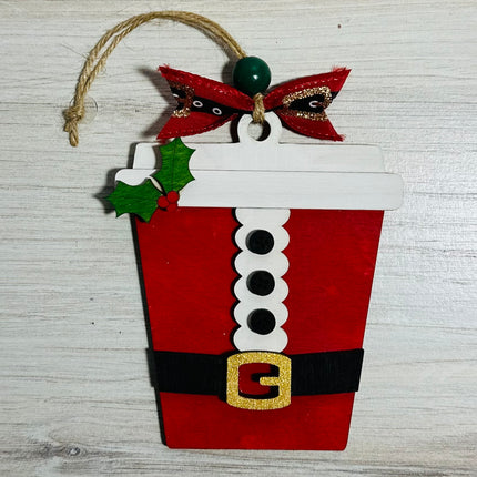DIY Christmas Santa Coffee Cup Wood Ornament Kit
