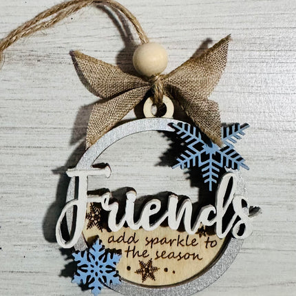 DIY friends are like snowflakes wood ornament kit
