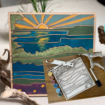 Lake Reflection Landscape DyI Paint Kit