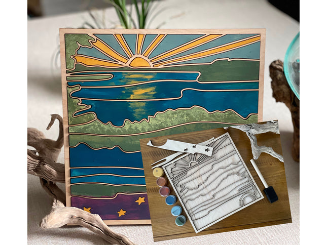 Lake Reflection Landscape DyI Paint Kit