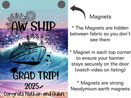 Cruise Door Decoration, Graduation Cruise, Personalized Cruise Door Sign, Magnetic Cruise Banner