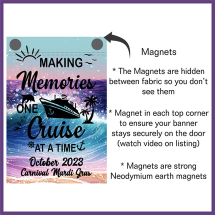 Cruise Decoration, Cruise Essentials, Magnetic Cruise Banner, Cruise Ship Decor, Cruise Sign, Birthday Cruise, Anniversary Cruise, Honeymoon Cruise