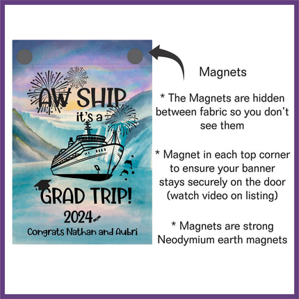 magnetic cruise Ship door decoration banner, personalized cruising door magnet sign, custom stateroom door decoration, Alaska vacation