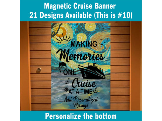 magnetic cruise Ship door decoration banner, Starry Night cruising door magnet sign, personalized custom stateroom door decoration