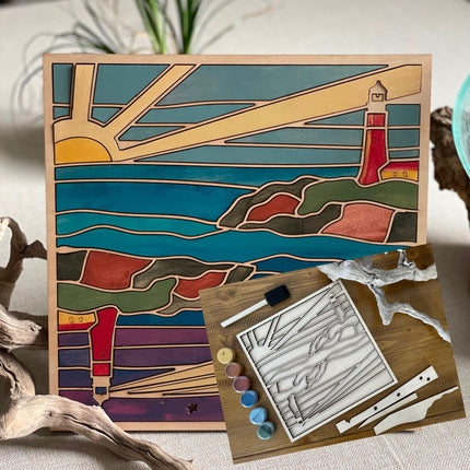 Lighthouse Reflection Landscape DyI Paint Kit