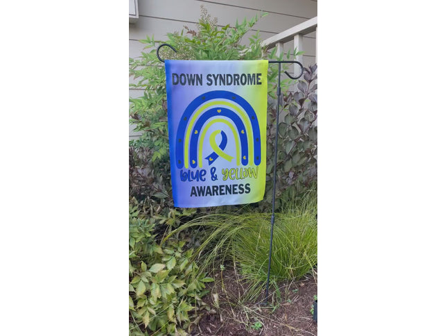 Down Syndrome Awareness, Down Syndrome support ribbon sign, Blue and Yellow Down Syndrome Rainbow Flag, T21 Trisomy 21 lucky mama, Lucky Few