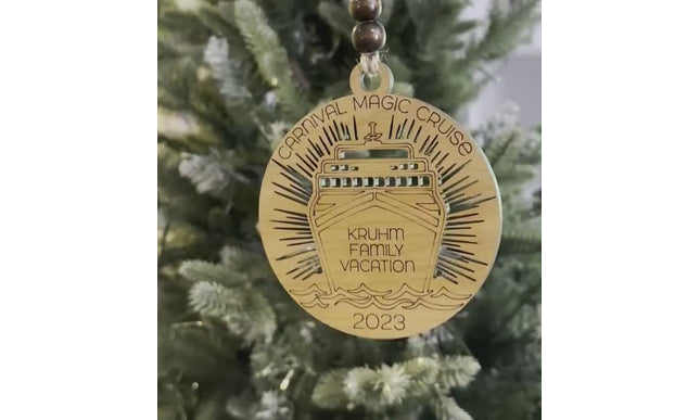 Personalize cruise ship vacation holiday ornament, custom Cruising trip Christmas gift, Travel keepsake, family, anniversary, girlfriends,