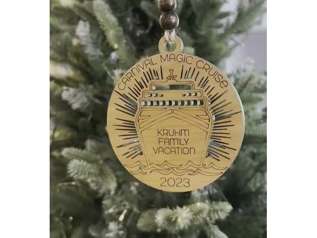 Personalize cruise ship vacation holiday ornament, custom Cruising trip Christmas gift, Travel keepsake, family, anniversary, girlfriends,