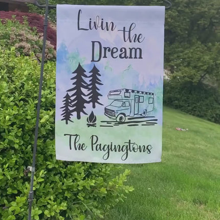 Camper Garden Flag, Personalized Campsite Decor, Gift For Camper, Custom Outside Camp Decoration
