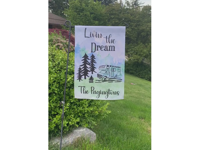 Camper Garden Flag, Personalized Campsite Decor, Gift For Camper, Custom Outside Camp Decoration