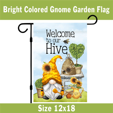Gnome Garden Flag, Spring Yard Sign, Summer Gnome Yard Sign, Outdoor Welcome Garden Flag