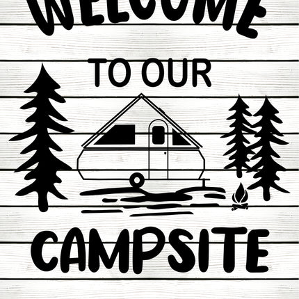 Camper Flag, Welcome to our campsite garden flag, camper outdoor decor, Personalized camp sign, Camper Essentials, Camping Gift, RV Decor