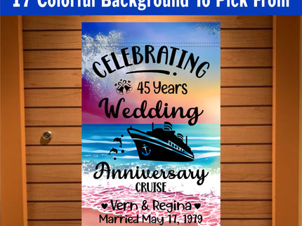 magnetic cruise Ship door decoration banner, personalized anniversary cruise magnet sign, stateroom cabin door banner, cruising partners