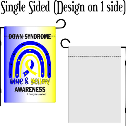 Down Syndrome Awareness, Down Syndrome support ribbon sign, Blue and Yellow Down Syndrome Rainbow Flag, T21 Trisomy 21 lucky mama, Lucky Few
