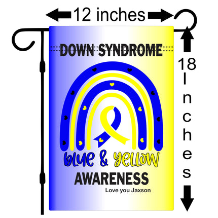 Down Syndrome Awareness, Down Syndrome support ribbon sign, Blue and Yellow Down Syndrome Rainbow Flag, T21 Trisomy 21 lucky mama, Lucky Few