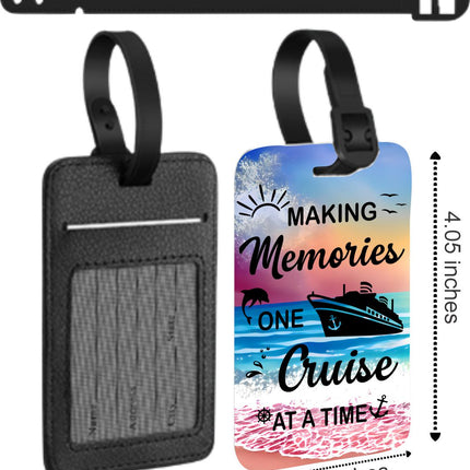 Back and Front imagery of cruise ship luggage tags