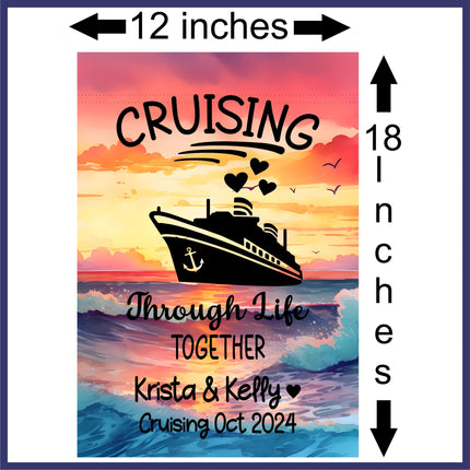 Magnetic Cruise Ship Door decoration, Funny Stateroom Banner Decor, Personalized Sign Gift for Cruisers, cruising through life together