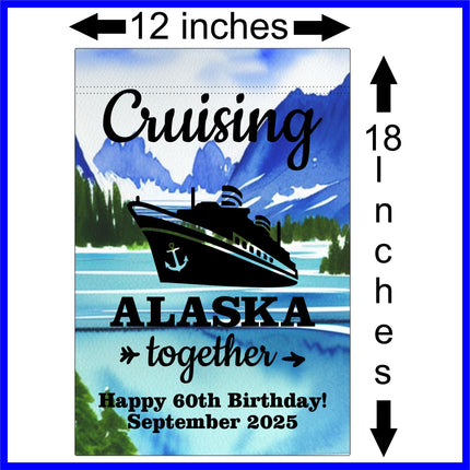 Personalized Custom Cruising Alaska Magnetic Cruise Door Sign Banner, Ship Door Decoration for Stateroom, Vacation, Holiday, Flag Magnet