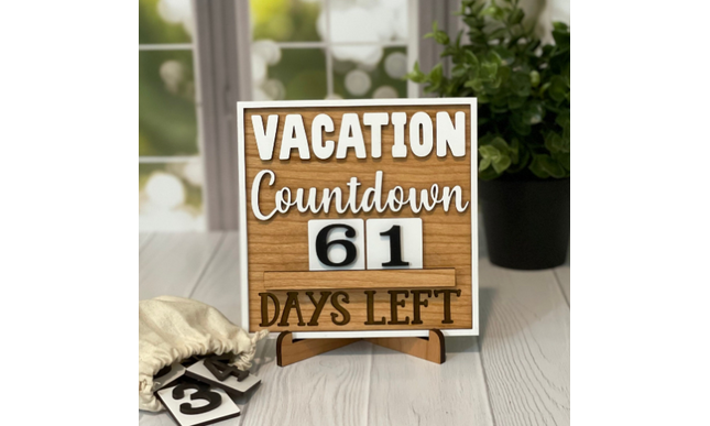 Vacation Wood Countdown Sign