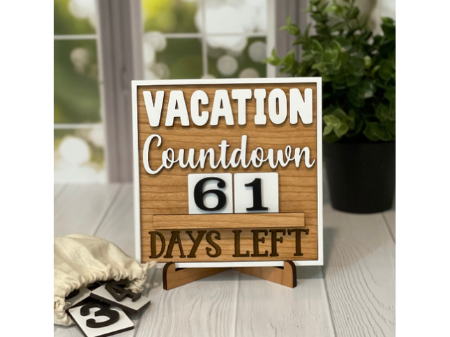Vacation Wood Countdown Sign