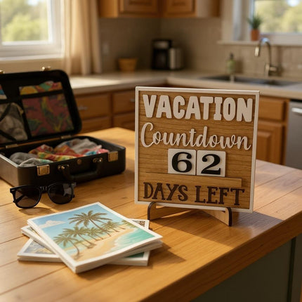 Vacation Wood Countdown Sign