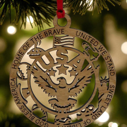 USA Eagle Wood Ornament, Patriotic Holiday Tree Decoration, commemorative American Flag Christmas Ornament Holiday ornament wood stand stand
