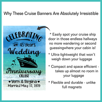 magnetic cruise Ship door decoration banner, personalized anniversary cruise magnet sign, stateroom cabin door banner, cruising partners