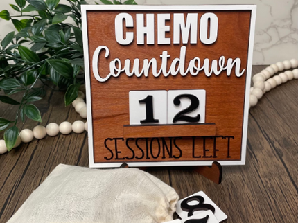 Chemo Wood Countdown Sign