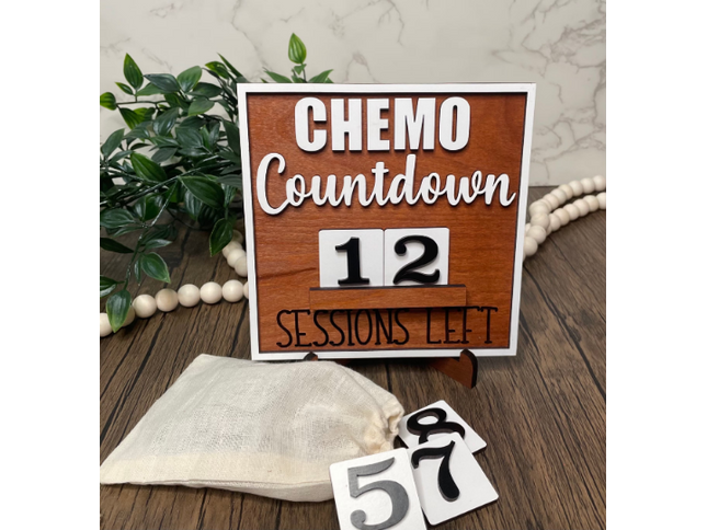 Chemo Wood Countdown Sign