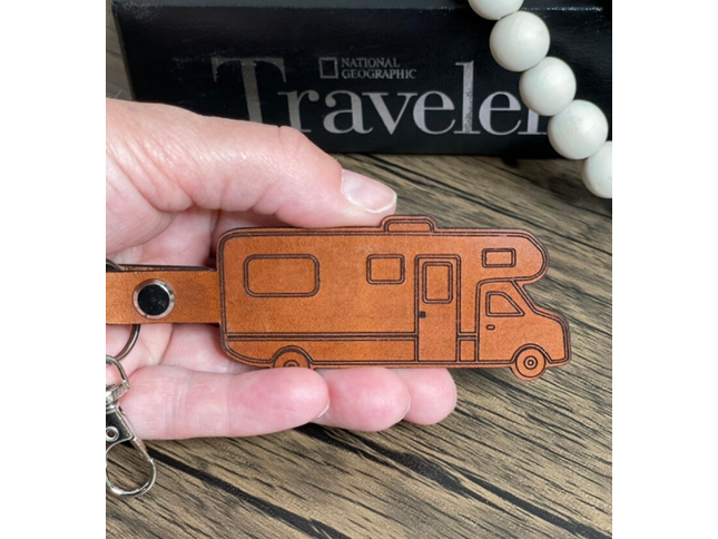 Class C trailer RV Motorhome leather keychain