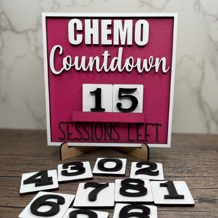 Chemo Wood Countdown Sign