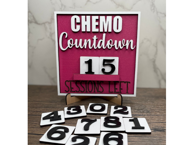 Chemo Wood Countdown Sign