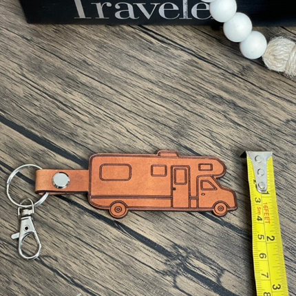 Class C trailer RV Motorhome leather keychain