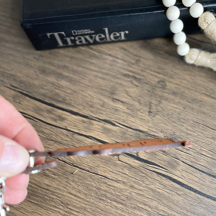 Travel Trailer leather keychain