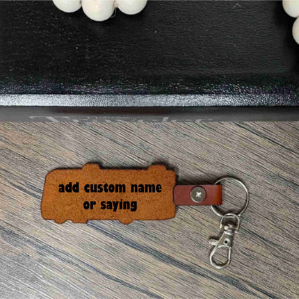 RV Motorhome leather keychain
