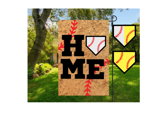 Softball family, baseball family, softball and baseball family, home  plate decoration, softball sign, softball flag, softball yard decoration, baseball flag, baseball yard sign, baseball yard decoration, if not home we are at the ball field