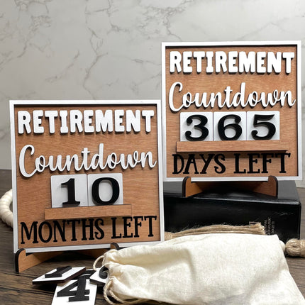 Retirement Wood Countdown Sign