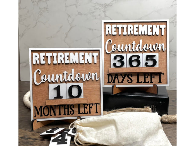 Retirement Wood Countdown Sign