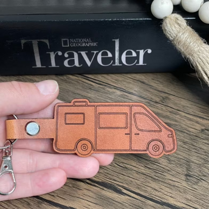 Class B Camper Van leather keychain