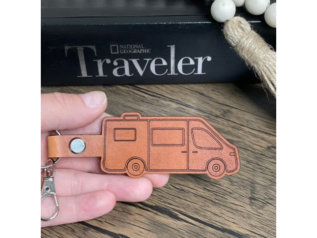 Class B Camper Van leather keychain