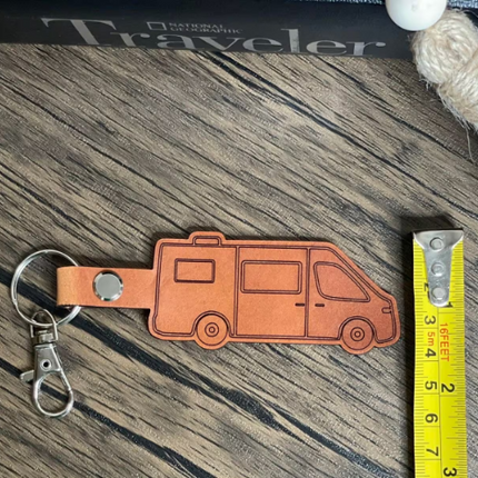 Class B Camper Van leather keychain